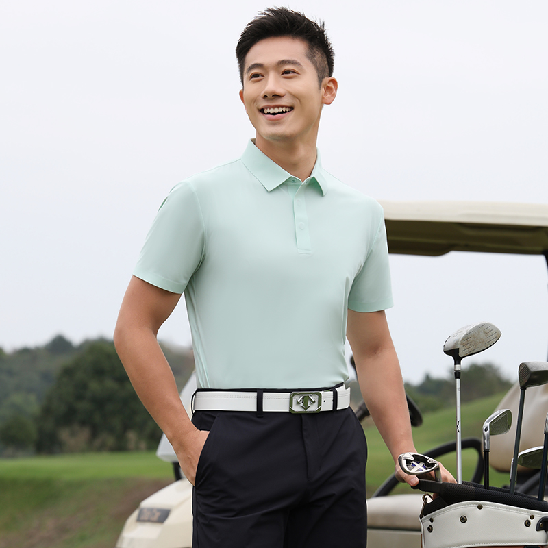 HT042-078 High Luxury Minimalist Seamless Series Imported Magnetic Snap Short-Sleeve Polo