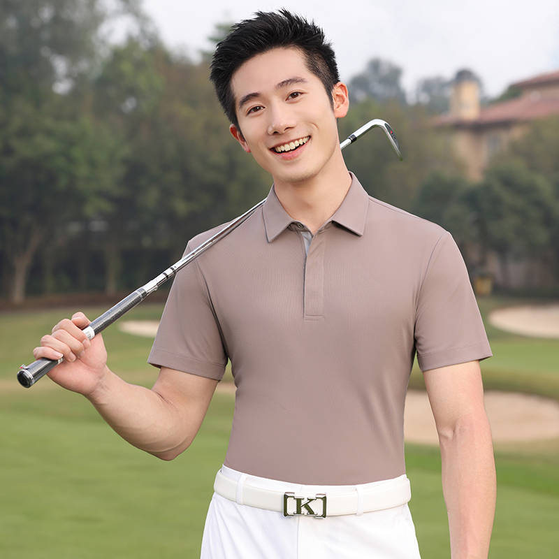 HT042-151 Sunshine Golf UV Protection Quick-Dry Silk Short Sleeve Polo, Unisex