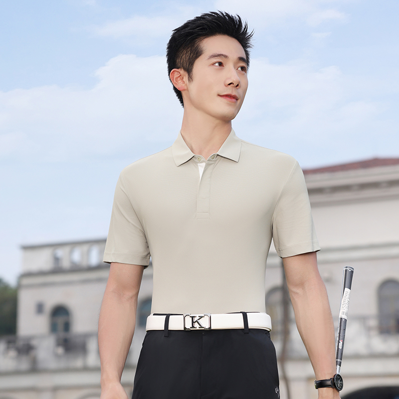 HT042-151 Sunshine Golf UV Protection Quick-Dry Silk Short Sleeve Polo, Unisex