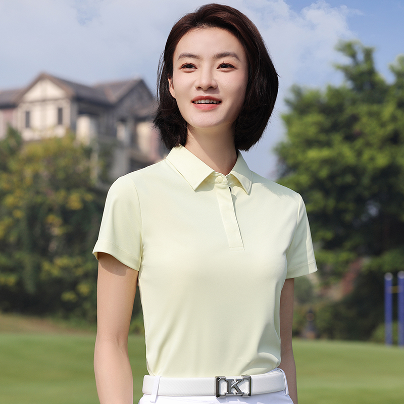 HT042-151 Sunshine Golf UV Protection Quick-Dry Silk Short Sleeve Polo, Unisex