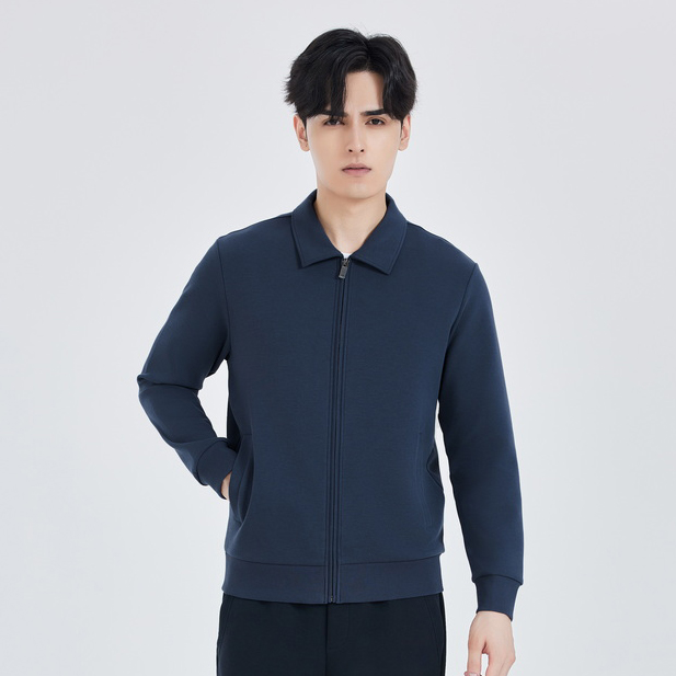 HT042-021 – Double-Sided Jacquard Zip Hoodie