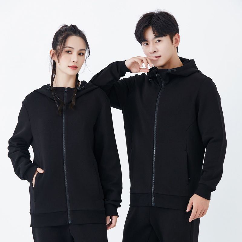 HT042-218 – Air-Layer Hooded Zip-Up Sweatshirt