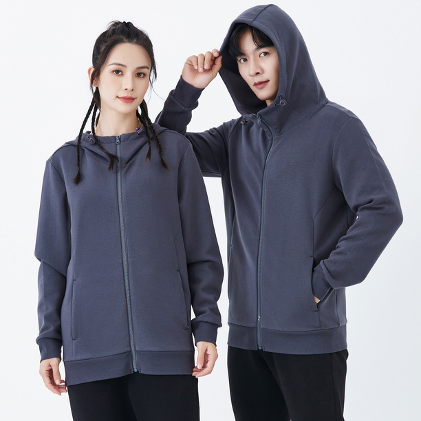 HT042-218 – Air-Layer Hooded Zip-Up Sweatshirt