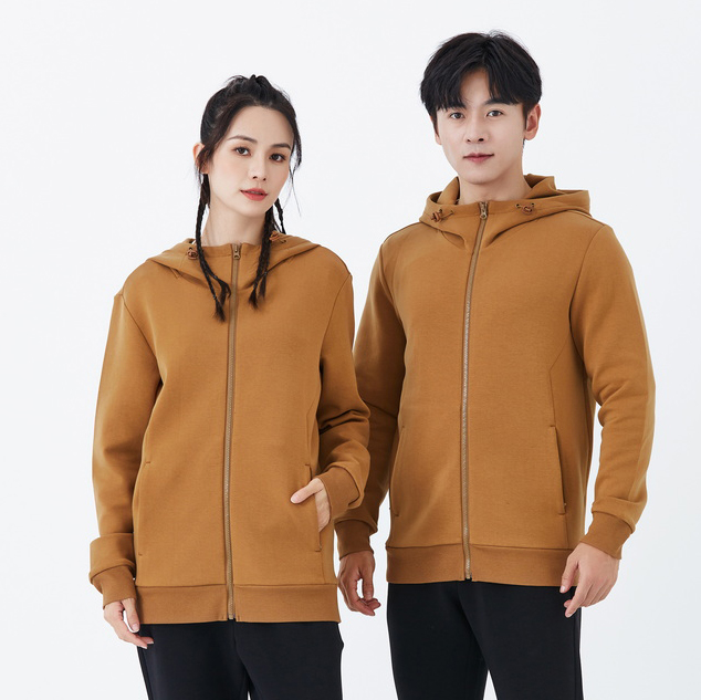 HT042-218 – Air-Layer Hooded Zip-Up Sweatshirt