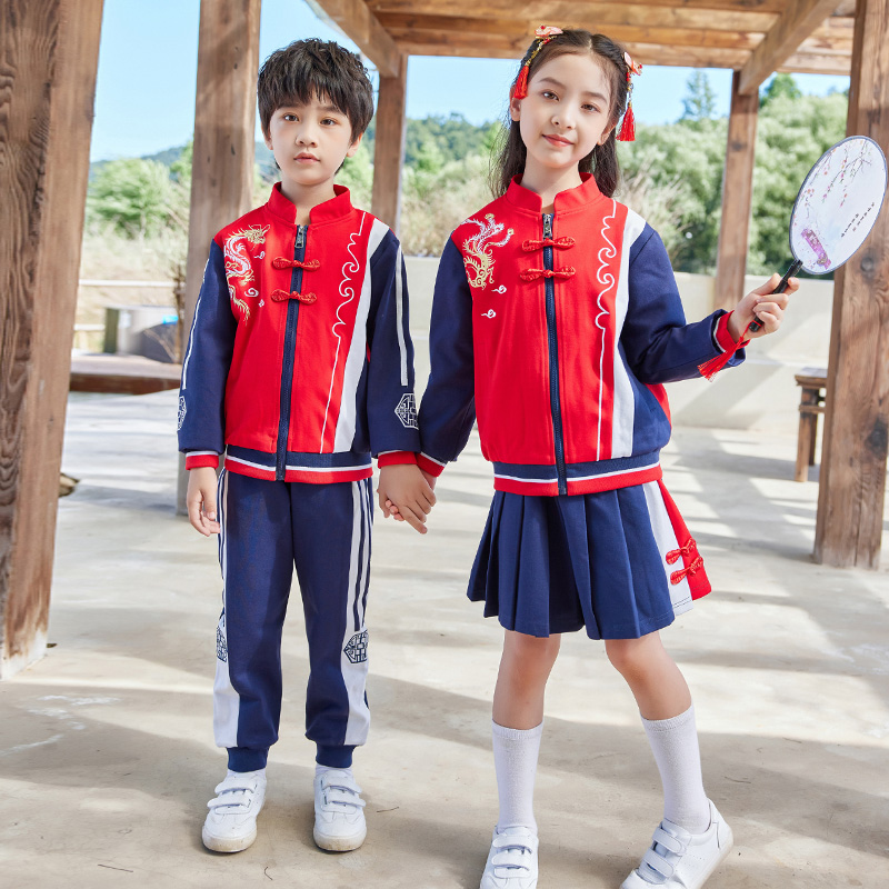 HT054-2252 – Spring/Autumn Bi-Stretch Ponte Roma Chinese-Style Vintage Sportswear Set (Top & Pants)