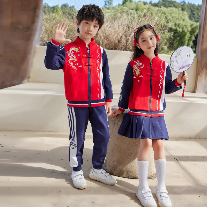 HT054-2252 – Spring/Autumn Bi-Stretch Ponte Roma Chinese-Style Vintage Sportswear Set (Top & Pants)