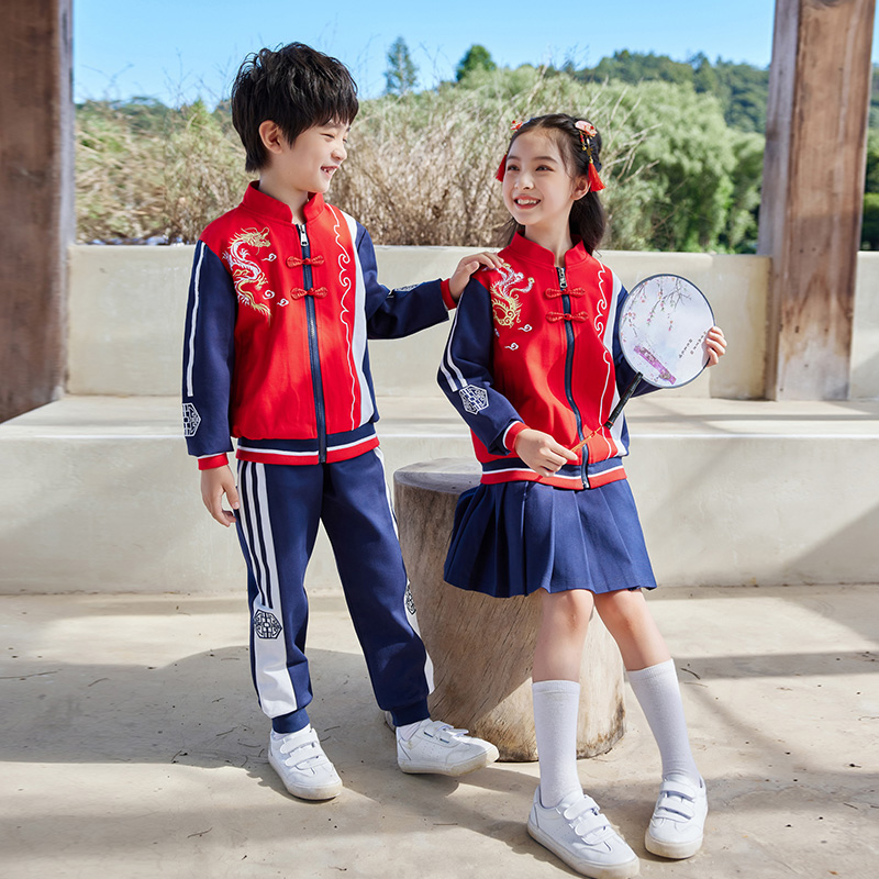 HT054-2252 – Spring/Autumn Bi-Stretch Ponte Roma Chinese-Style Vintage Sportswear Set (Top & Pants)