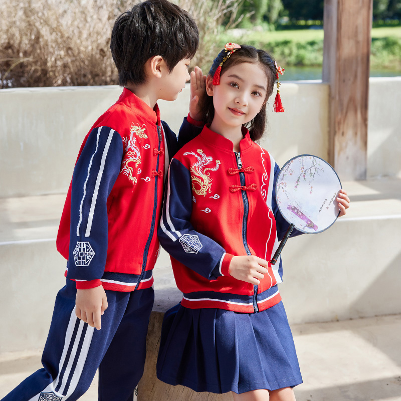 HT054-2252 – Spring/Autumn Bi-Stretch Ponte Roma Chinese-Style Vintage Sportswear Set (Top & Pants)