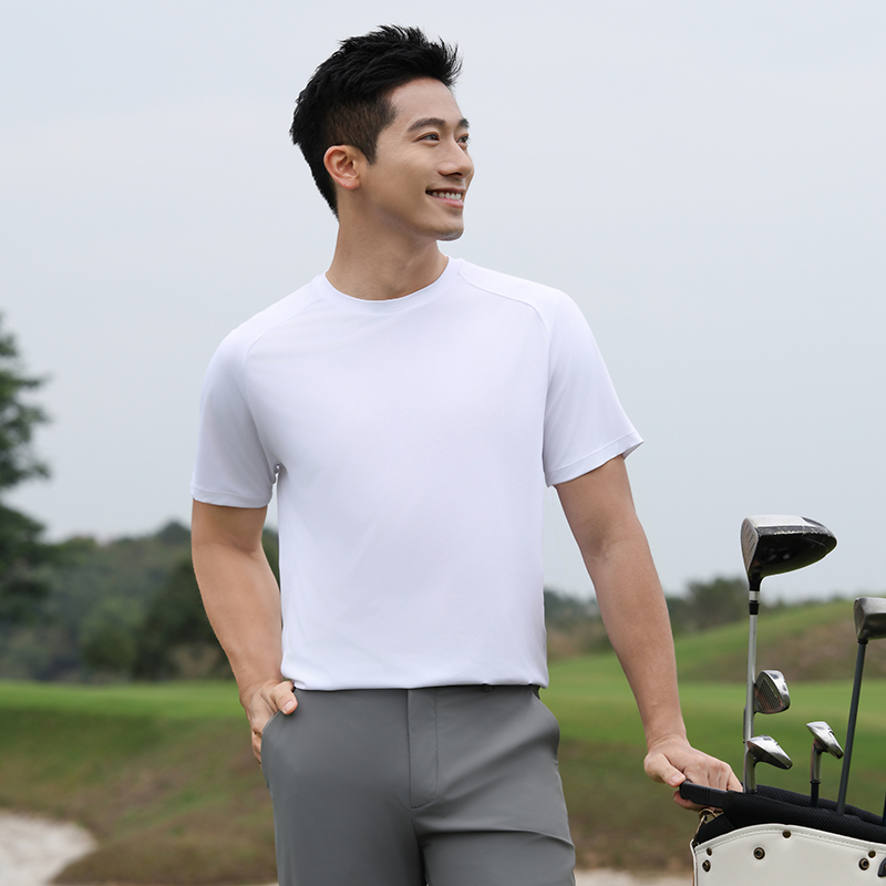 HT042-184 Premium golf sports series – permanent quick?dry non?stick short?sleeve crew?neck T?shirt