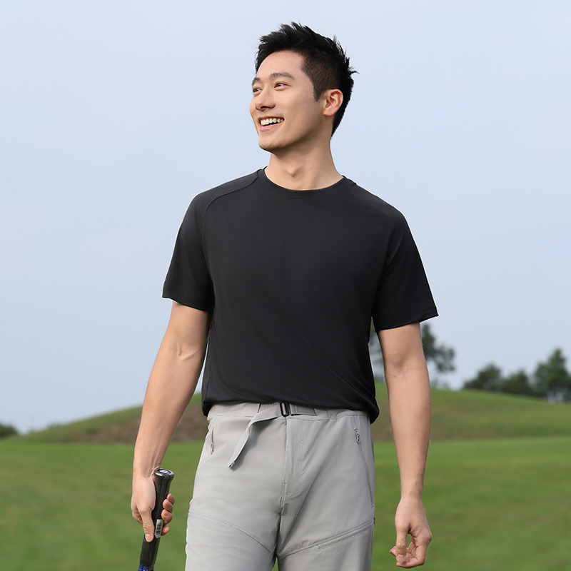 HT042-184 Premium golf sports series – permanent quick?dry non?stick short?sleeve crew?neck T?shirt