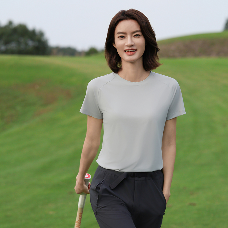 HT042-184 Premium golf sports series – permanent quick?dry non?stick short?sleeve crew?neck T?shirt