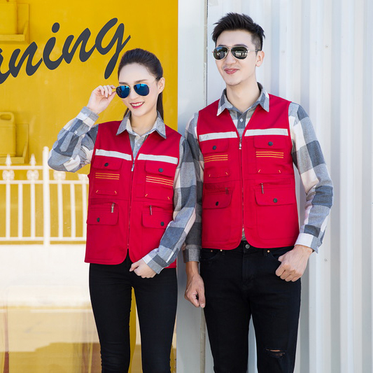 HT045?662 Reflective?stripe topstitched vest