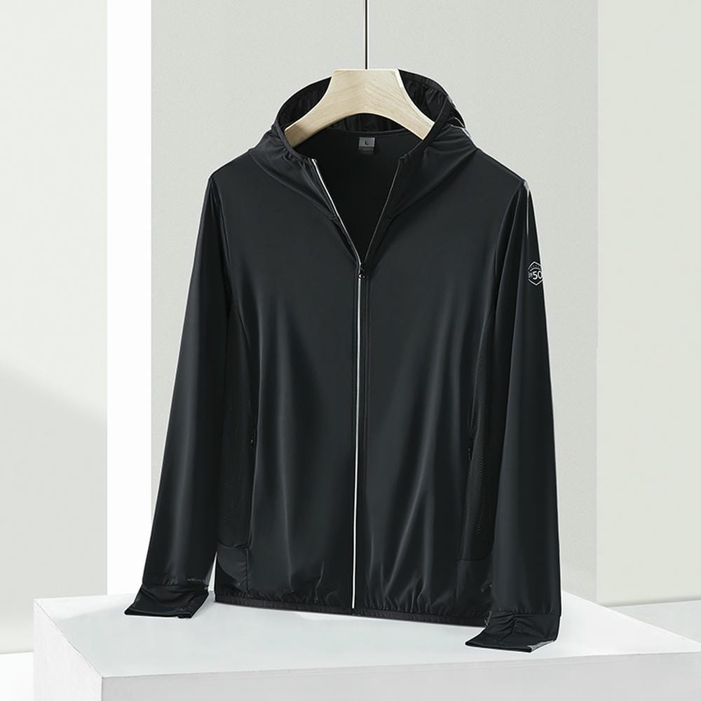 HT012-096 Summer plain knitted fabric men's sun?protective jacket
